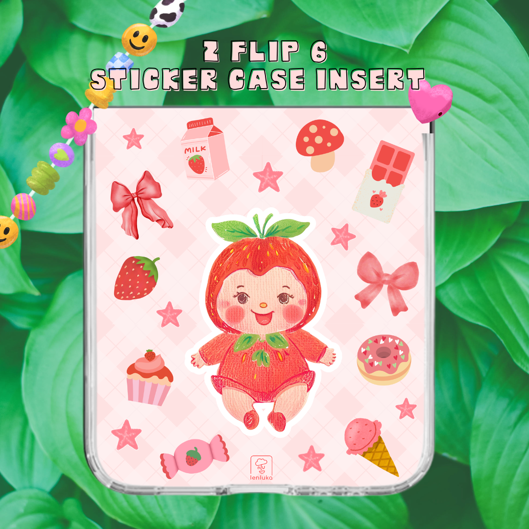 Strawberry Cutie Sticker Case Insert for Z Flip 6